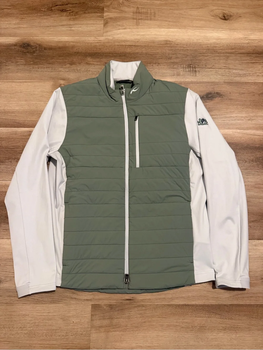 Kjus Men's L Reach Jacket Olive/Gray Lightweight Full-Zip Del Mar Country Club